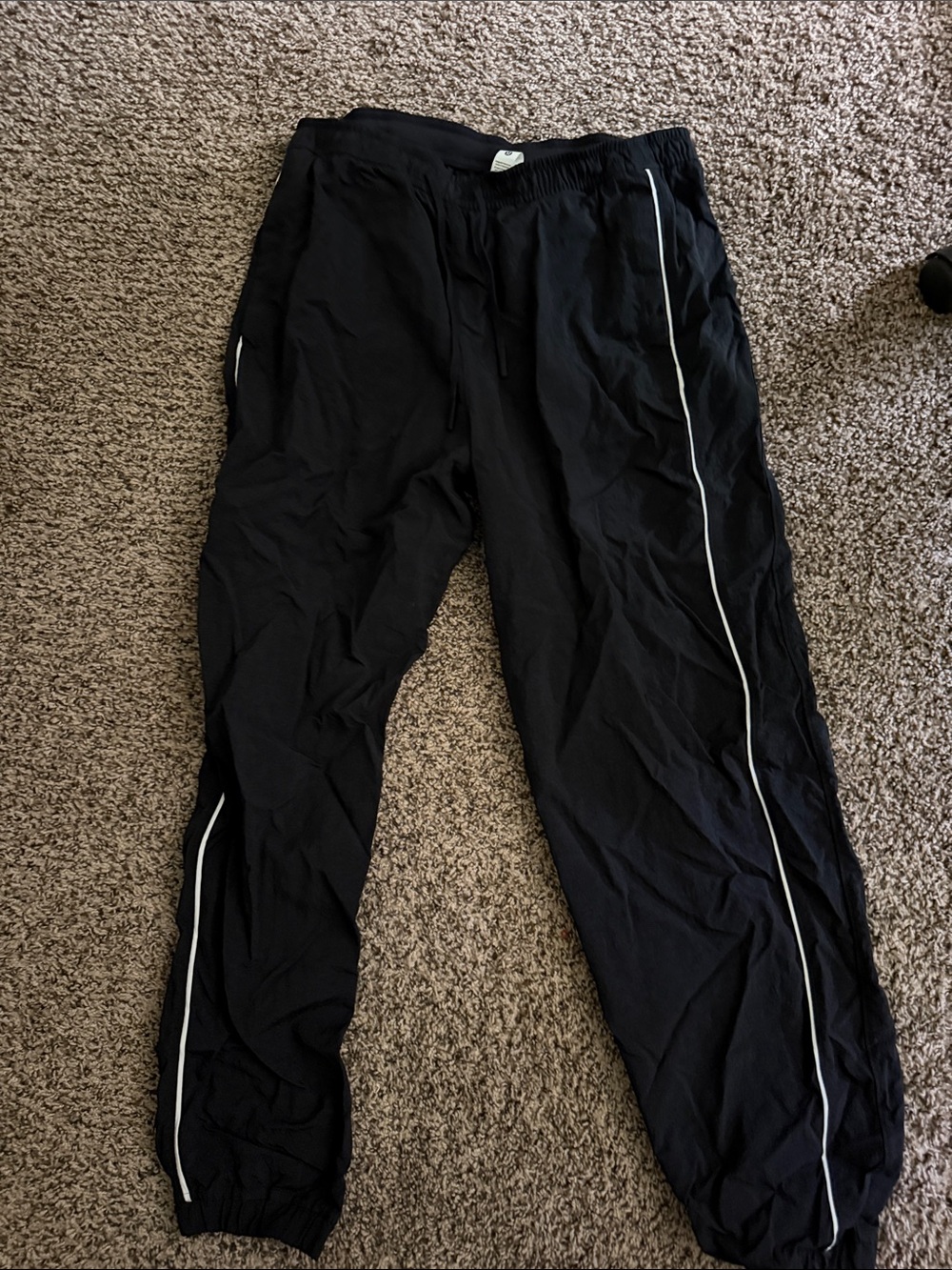 lululemon athletica Black Jogger Pants with White Piping